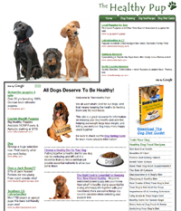 Dog Dieting Website Screenshot